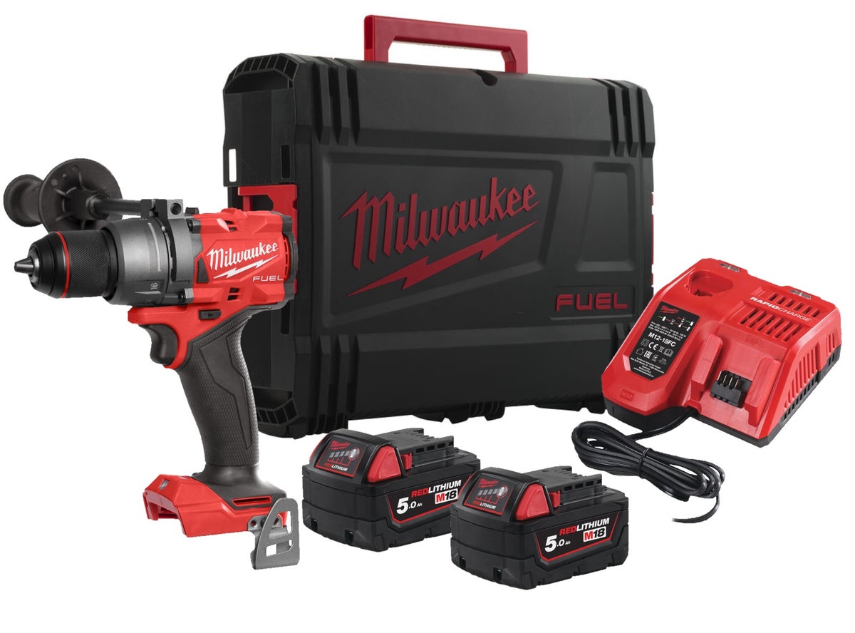 Milwaukee M18 FPD3-502X FUEL™ – Trapano a percussione 158 Nm AUTOSTOP™ con 2 batterie 5.0Ah